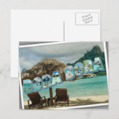 Postale Salutations de carte de cru de Bora Bora (Devant / Derrière)
