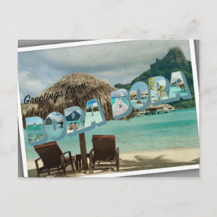 Postale Salutations de carte de cru de Bora Bora