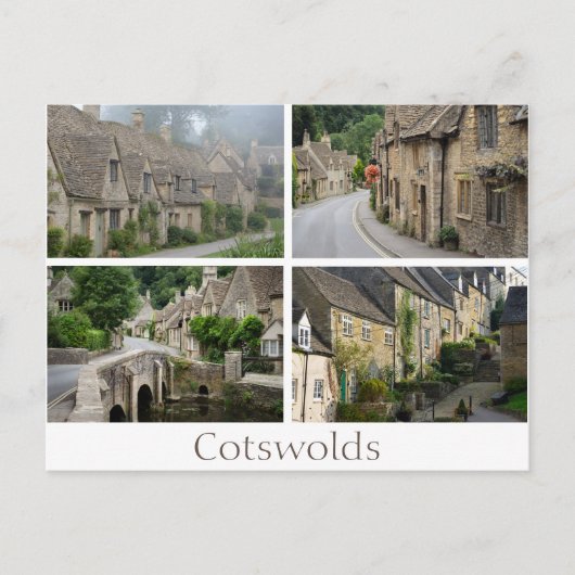 Postale Salutations de Cotswolds collage texte carte posta (Devant)