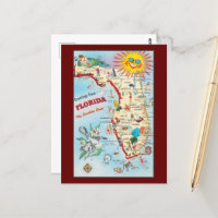 Salutations de Floride, carte vintage,