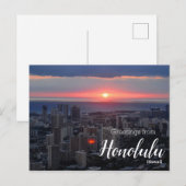 Postale Salutations de Honolulu Hawaii Sunset Carte postal (Devant / Derrière)