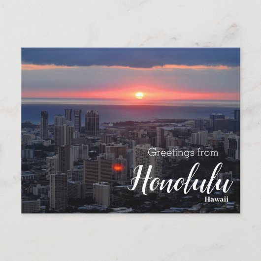 Postale Salutations de Honolulu Hawaii Sunset Carte postal (Devant)