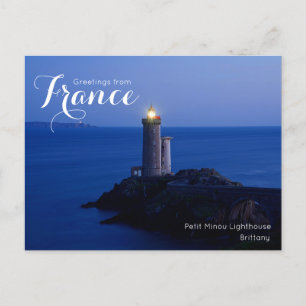 Postale Salutations de la carte phare France Petit Minou