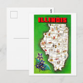 Postale Salutations de la carte Vintage de l'Illinois (Devant / Derrière)
