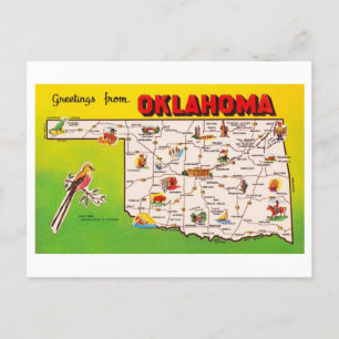 Postale Salutations de la carte Vintage de l'Oklahoma