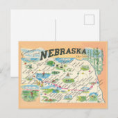 Postale Salutations de la carte vintage du Nebraska (Devant / Derrière)