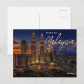 Postale Salutations de la Malaisie Kuala Lumpur Carte Post (Devant / Derrière)