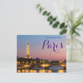 Postale Salutations de la Tour Eiffel de Paris Carte Posta (Debout devant)