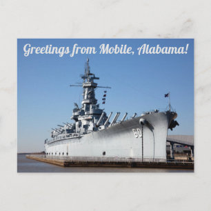 Postale Salutations de Mobile, Alabama, BB-60 Carte postal