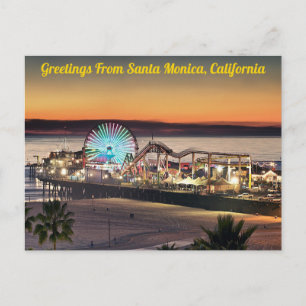 Postale Salutations de Santa Monica, Californie Carte post