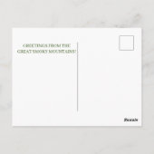Postale Salutations de Smoky Mountains Tennessee carte pos (Dos)