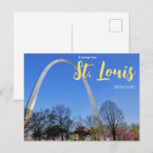 Postale Salutations de St Louis Arch Missouri Carte postal (Devant / Derrière)