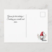 Postale Salutations Gnome Festive. Carte de vacances perso (Dos)