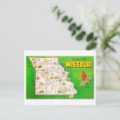 Postale Salutations sur la carte Vintage du Missouri (Debout devant)