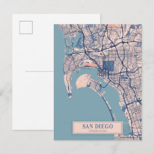 Postale San Diego États-Unis Carte de la ville venteuse Vo