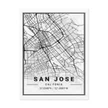 San Jose California USA Travel City Carte
