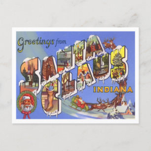 Postale Santa Claus, Indiana Vintage Big Letters Carte pos