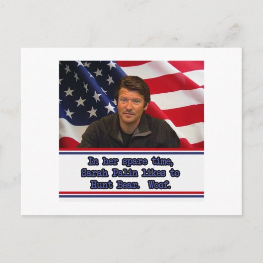 Postale Sarah Palin Aime Chasser Bear Carte Post (Devant)