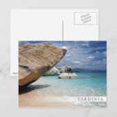 Postale Sardaigne plage avec grand bar de rochers carte po (Devant / Derrière)