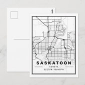 Postale Saskatoon Saskatchewan Carte des villes de voyage (Devant / Derrière)