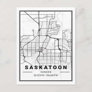 Postale Saskatoon Saskatchewan Carte des villes de voyage