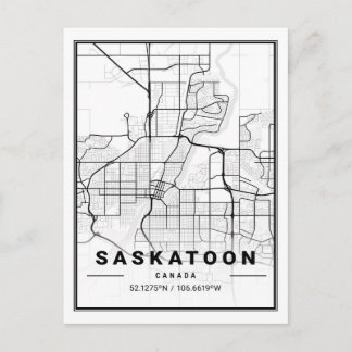 Postale Saskatoon Saskatchewan Carte des villes de voyage