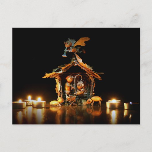 Postale Scène de la nativité des elfes de maïs - Carte de (Devant)