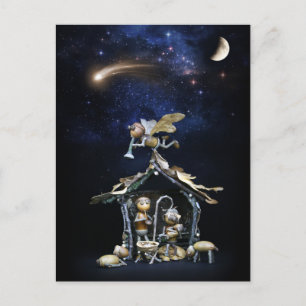 Postale Scène de la nativité des elfes de maïs - Carte de 