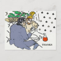 Scène de restaurant Téléphone portable, Carte post