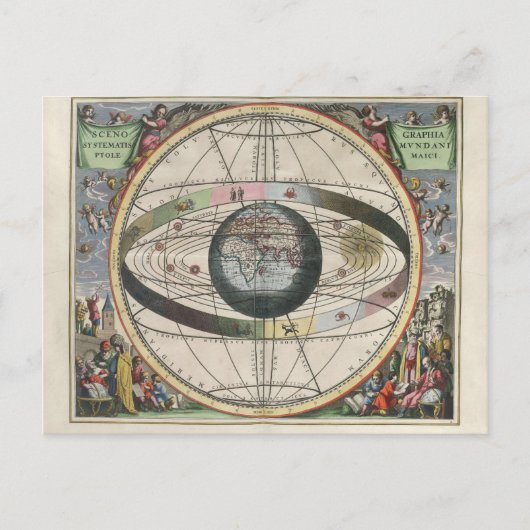 Postale Scénographie de la carte des étoiles de cosmograph (Devant)