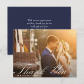 Postale script amusant | carte de remerciements mariage (Devant / Derrière)