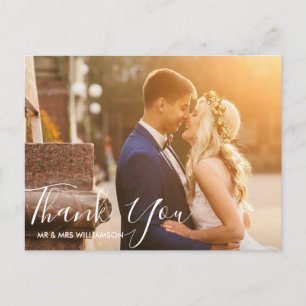 Postale script amusant carte de remerciements mariage