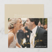 Postale script amusant | carte de remerciements mariage (Devant / Derrière)