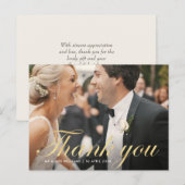 Postale script amusant | mariage merci carte photo (Devant / Derrière)
