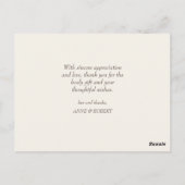 Postale script amusant | mariage merci carte photo (Dos)