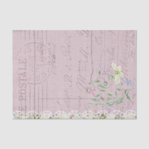 Postale Script Bloemen en Vlinder Tissuepapier