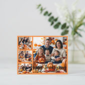 Postale Script de brosse moderne Thanksgiving 4 Carte phot (Debout devant)