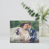 Postale script de brosse unique mariage merci carte photo (Debout devant)