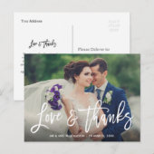 Postale script de brosse unique mariage merci carte photo (Devant / Derrière)