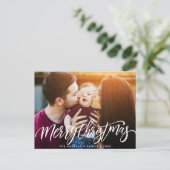 Postale script de Noël moderne superposer carte photo (Debout devant)