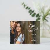 Postale Script de pinceau blanc Enregistrer la carte posta (Debout devant)