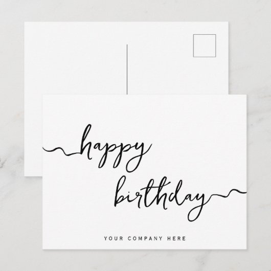 Postale Script de signature professionnelle Carte d'annive (Devant / Derrière)