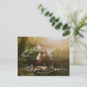 Postale Script Doodle Mariage photo Carte de remerciements (Debout devant)