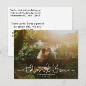 Postale Script Doodle Mariage photo Carte de remerciements (Devant / Derrière)