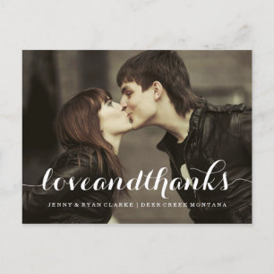 POSTALE SCRIPT LOVE ET THANKS   CARTE DE DEPART
