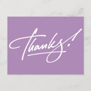 Postale Script moderne Carte de remerciements violette afr