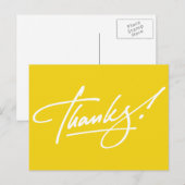 Postale Script moderne Citron jaune Carte de remerciements (Devant / Derrière)