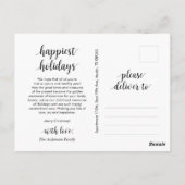 Postale Script Moderne, Joyeux Noël Famille Photo Carte (Dos)