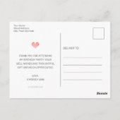 Postale Script photo fille moderne Carte de remerciements  (Dos)