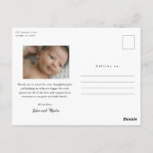 Postale Script Présentation du Carte de remerciements phot (Dos)